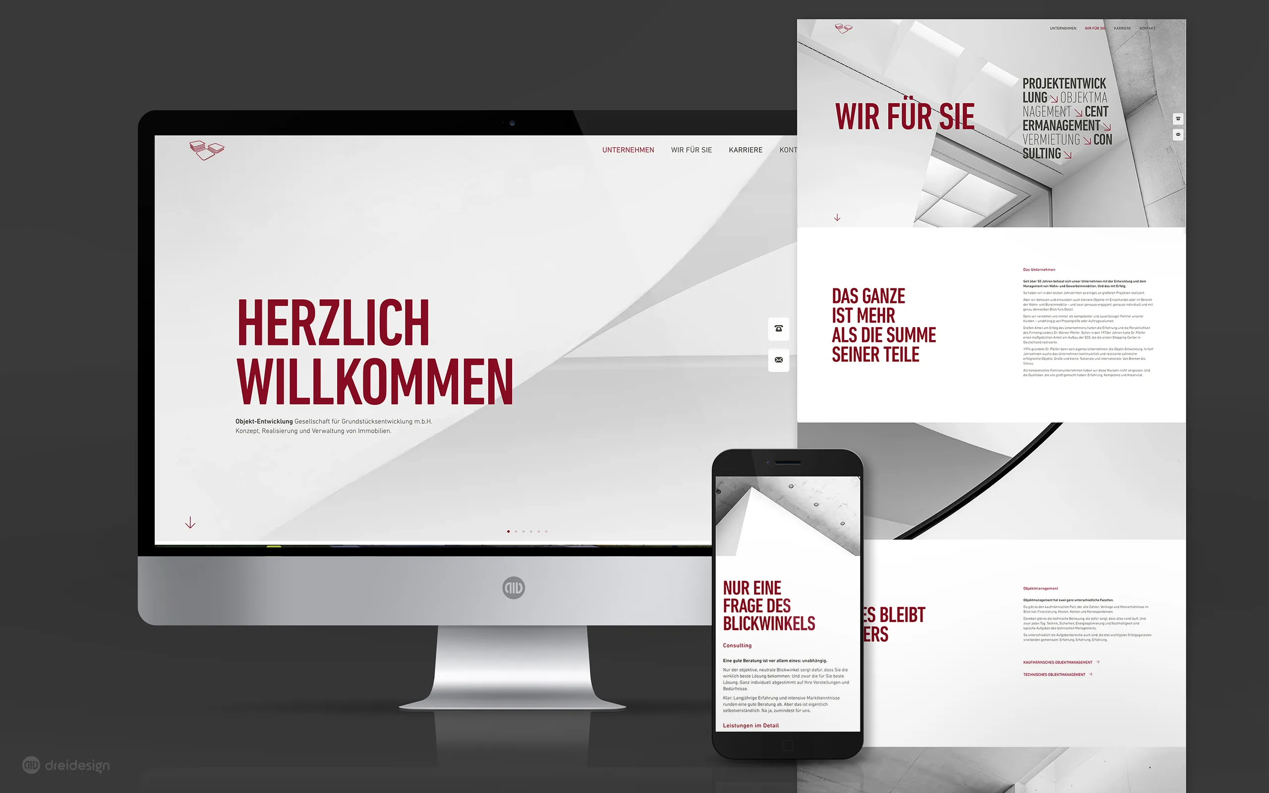 Objektentwicklung Website